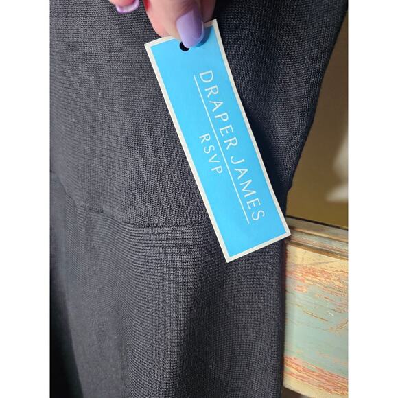 NWT Draper James Black Dress w/ Ruffle Bib neckline & polka dot lace size XS - Picture 9 of 9